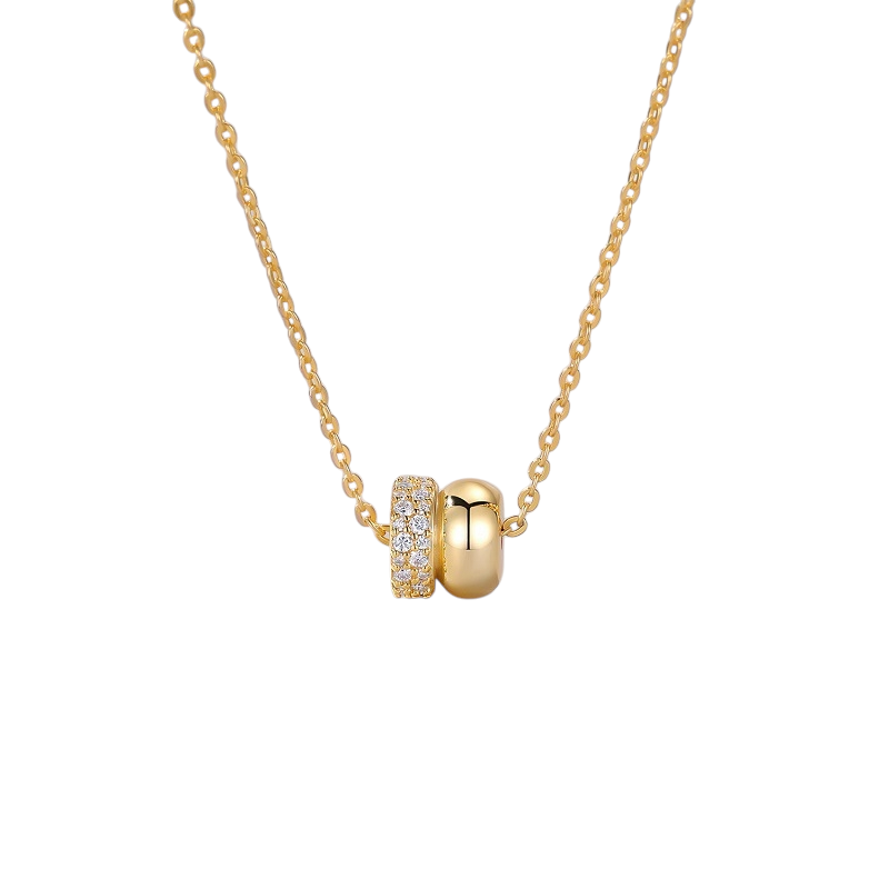 Hayesaura | Vintage Glamour 18K Gold Plated Tweed Halo Moissanite | Intimate Anniversary Bridal Pendant