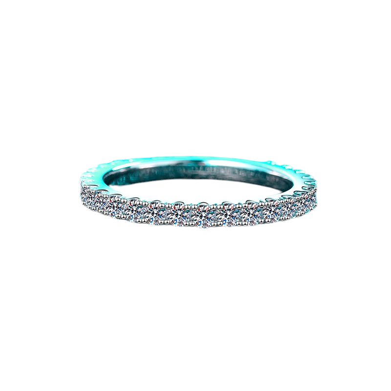 Hayesaura | Clean Fit 18K Plated Starry Sky Moissanite Band | Minimalist Daily Couple Ring