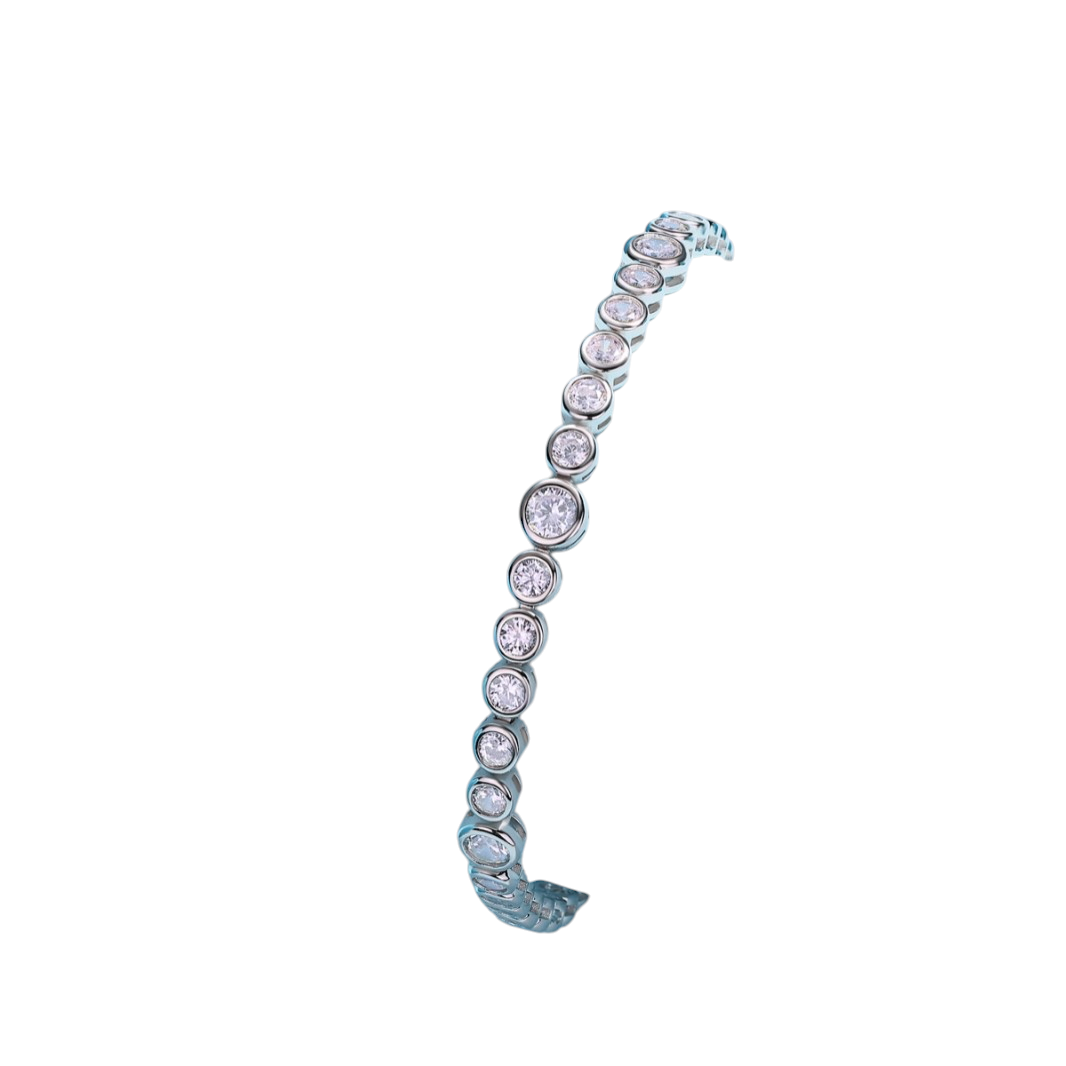 Hayesaura | Urban Heavyweight 18K Plated Hip-Hop Moissanite Tennis Bracelet | Unisex Bold Statement Band