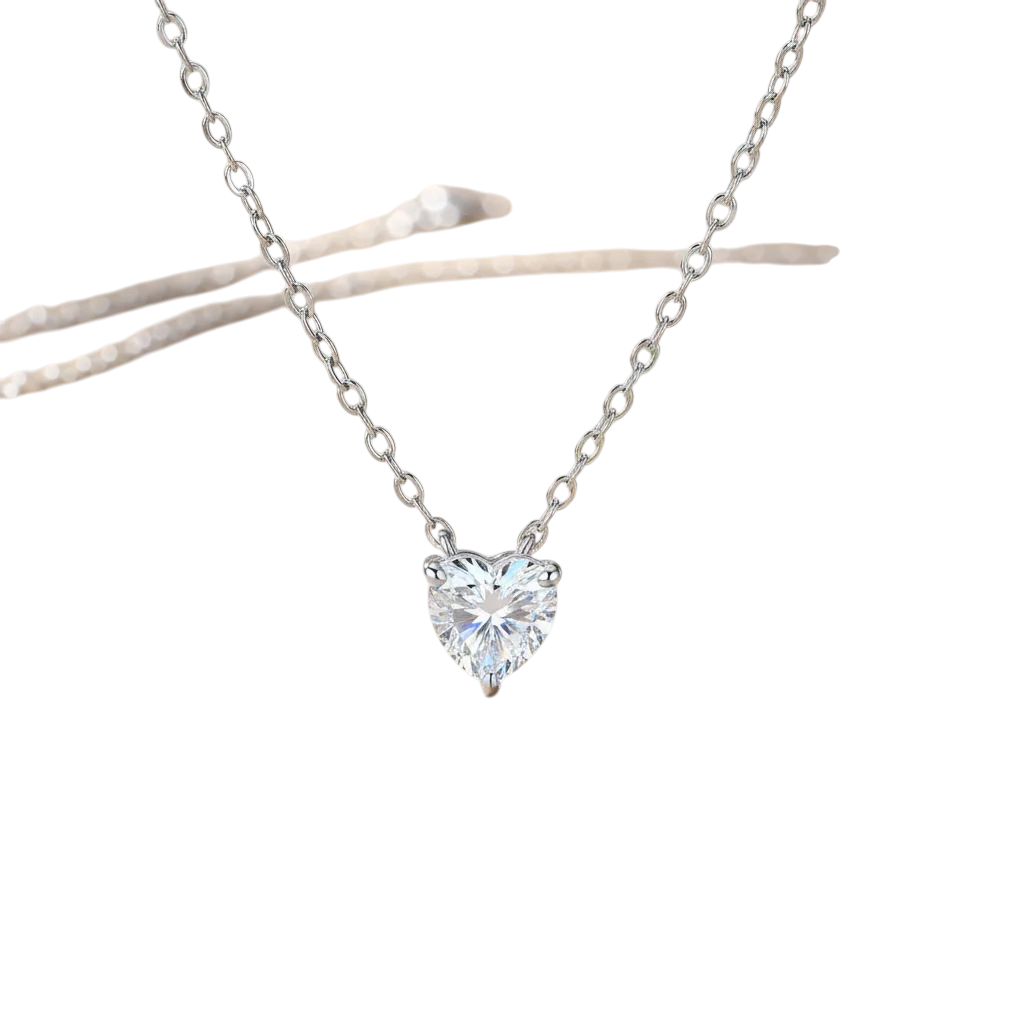Hayesaura | Coquette Romance 18K Plated Heart Moissanite | Elegant Aesthetic Bridal Pendant