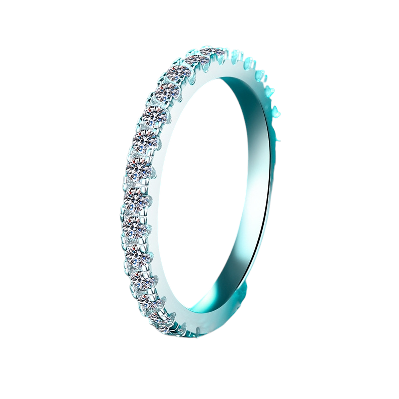 Hayesaura | Clean Fit 18K Plated Starry Sky Moissanite Band | Minimalist Daily Couple Ring