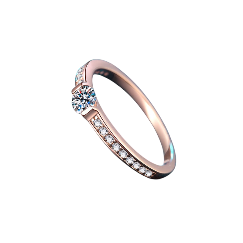 Hayesaura | Minimalist Champagne Gold Daily Moissanite Ring