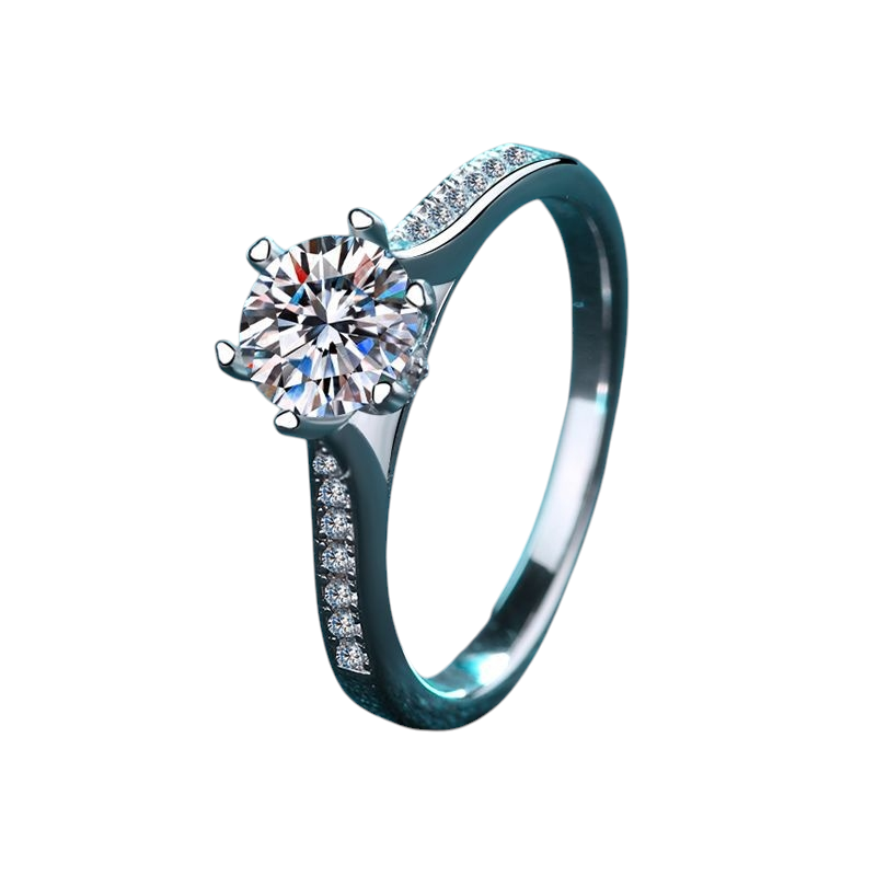 Hayesaura | Rotatable Six-Prong Spinner Anti-Anxiety Moissanite Ring