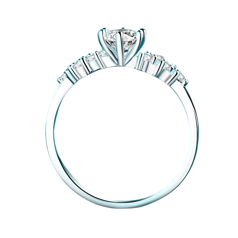 Hayesaura | Delicate Low-Profile Petite Minimalist Moissanite Solitaire