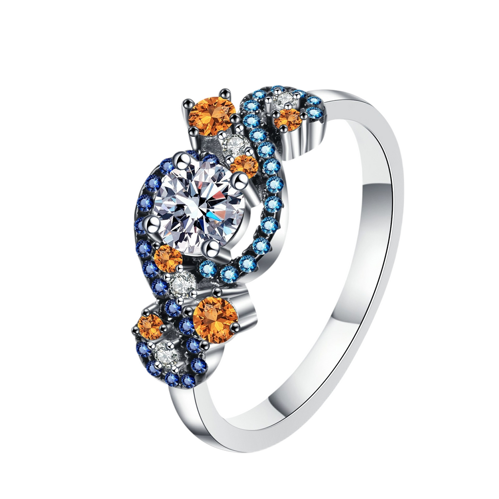 Hayesaura | Angel's Eye Multi-Tone Mixed Metal Moissanite Ring