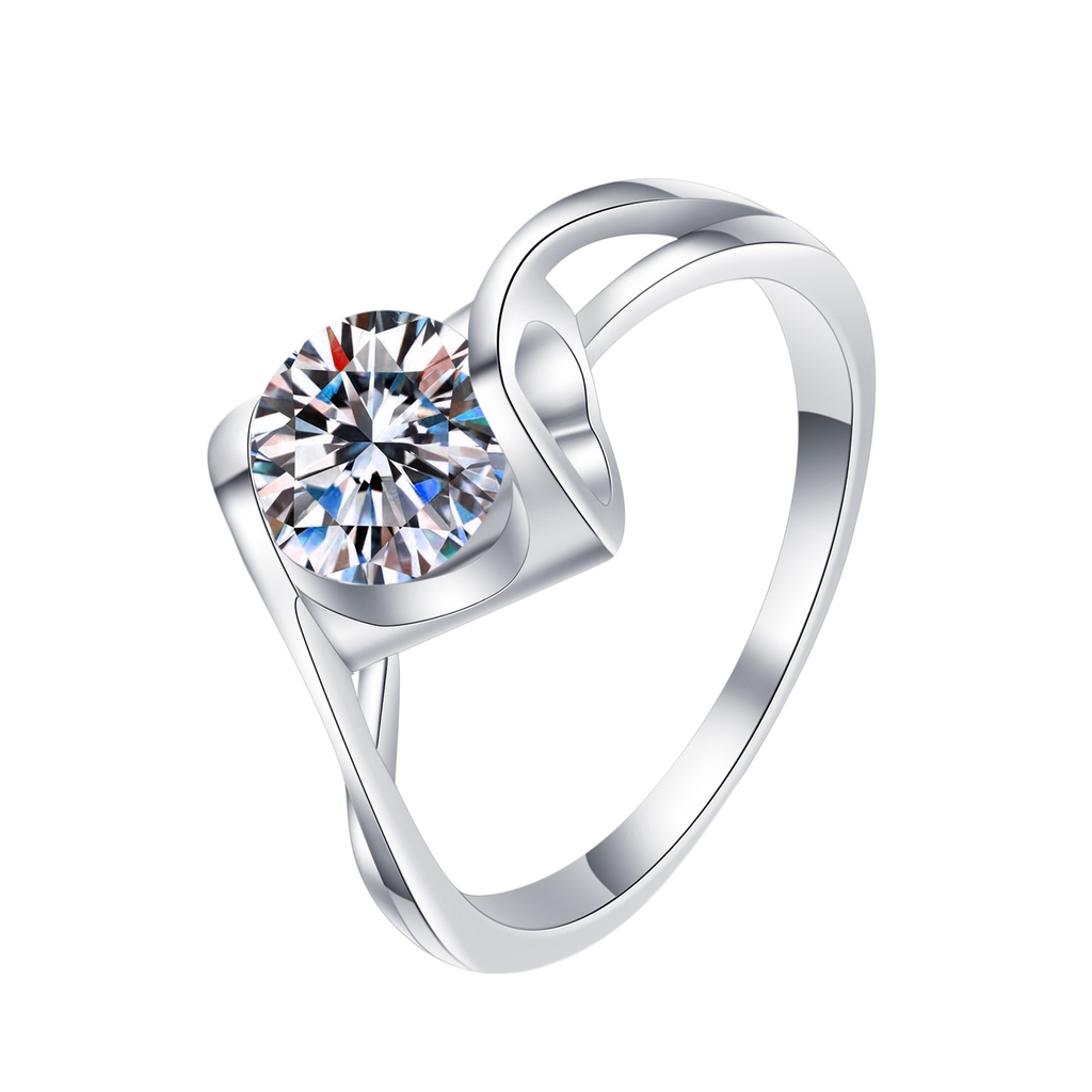 Hayesaura | Parisian Chic Angel's Kiss Moissanite Solitaire | Romantic Date High-Cold Promise Ring