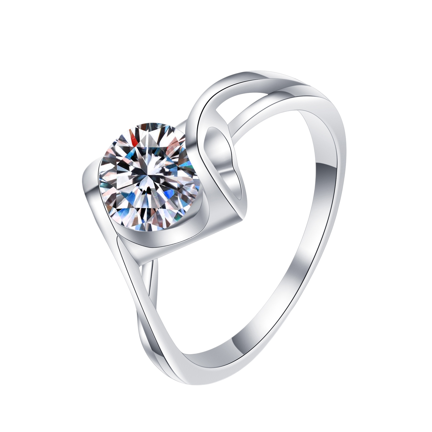 Hayesaura | Parisian Chic Angel's Kiss Moissanite Solitaire | Romantic Date High-Cold Promise Ring