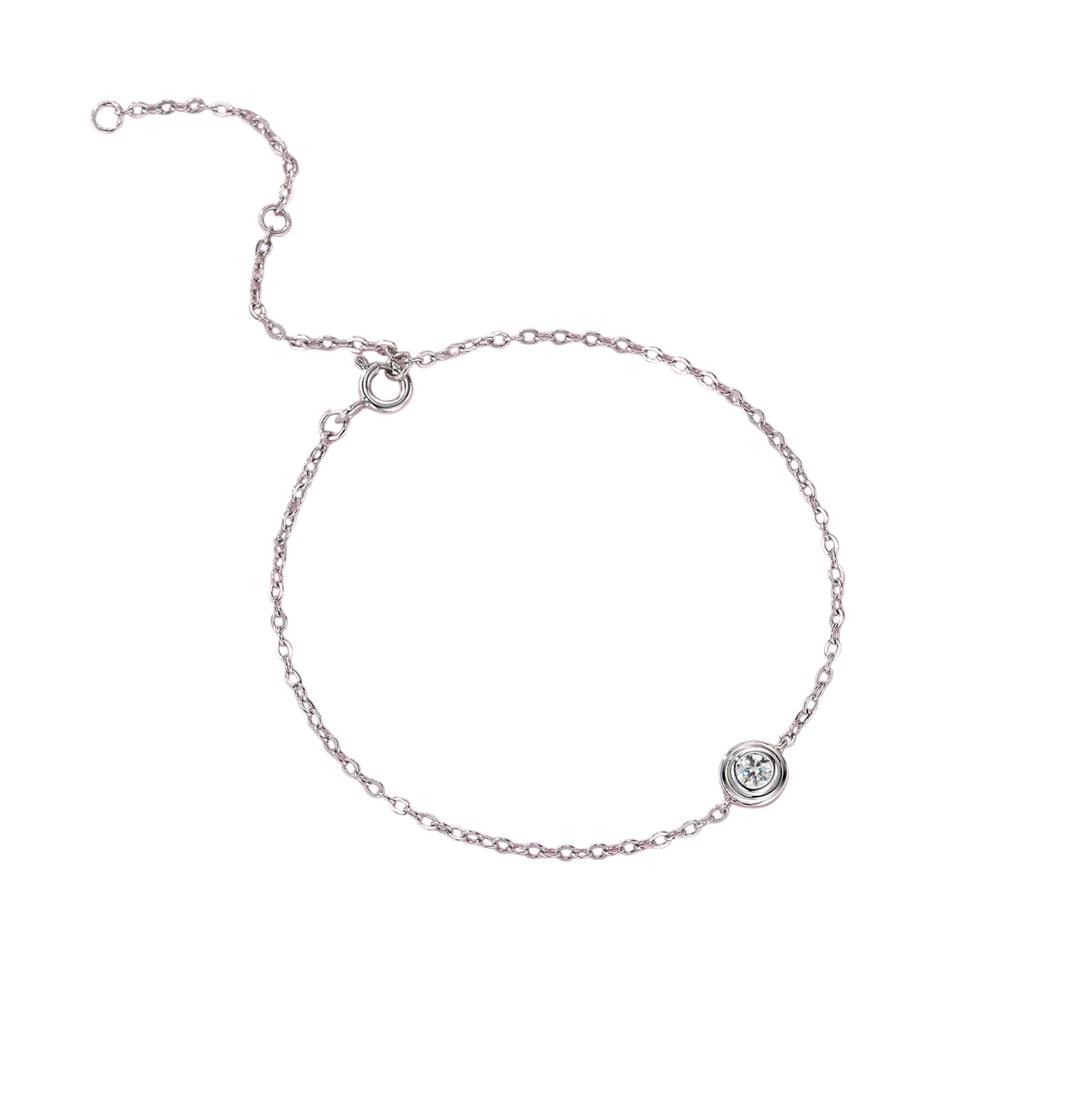 Hayesaura | Korean Minimalist Geometric Single-Stone Moissanite Solitaire | High-Cold Graceful Chain