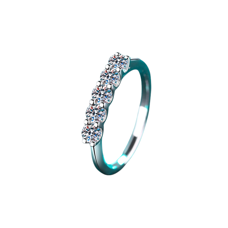 Hayesaura | Elegant Moissanite Pave Half-Eternity Proposal Band