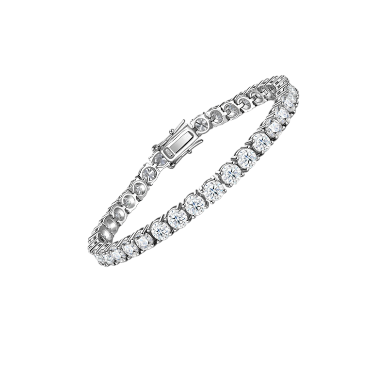 Hayesaura | Cyber Y2K Heavy Four-Prong Hip-Hop Moissanite | Rebellious Street Tennis Bracelet