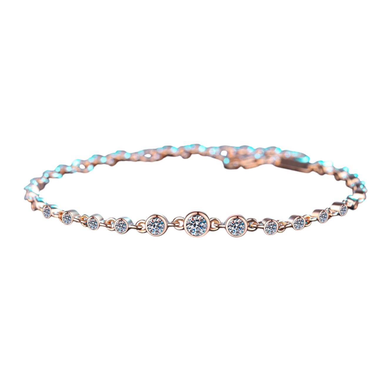 Hayesaura | Niche 18K Champagne Plated Minimalist Moissanite | High-Cold Avant-Garde Bracelet