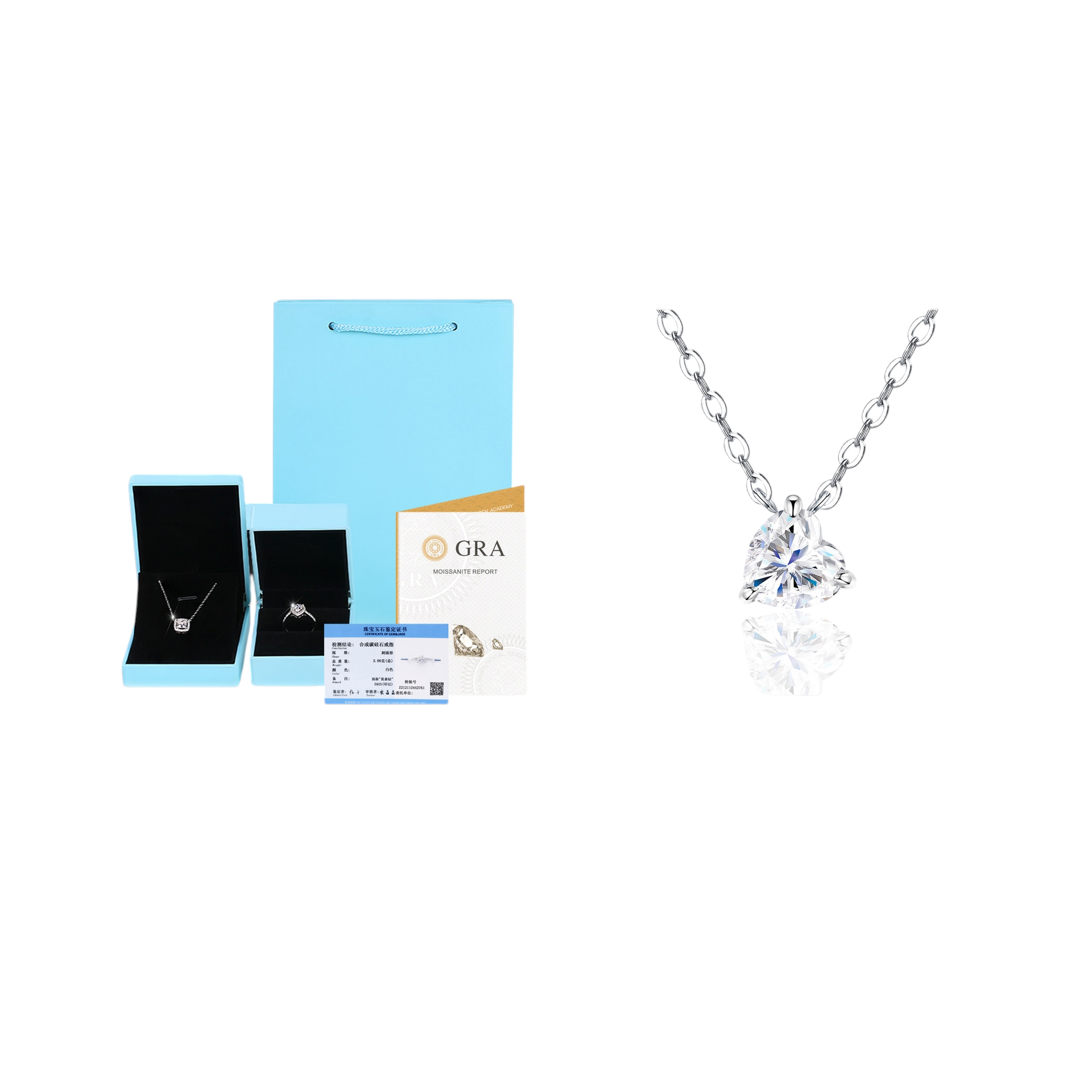 Hayesaura | Coquette Romance 18K Plated Heart Moissanite | Elegant Aesthetic Bridal Pendant