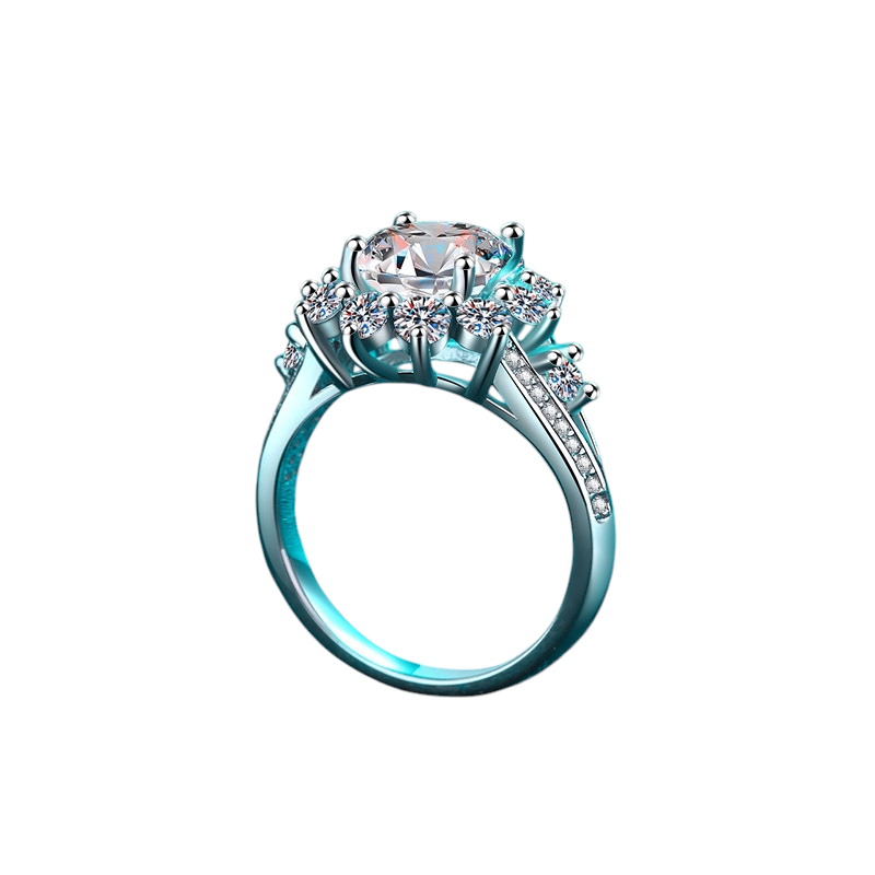 Hayesaura | Grand Three-Carat Light Luxury Moissanite Cocktail Ring
