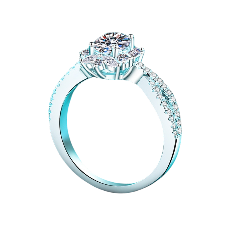 Hayesaura | Coquette Romance 18K Plated Six-Prong Snowflake | Elegant Bridal Engagement Ring
