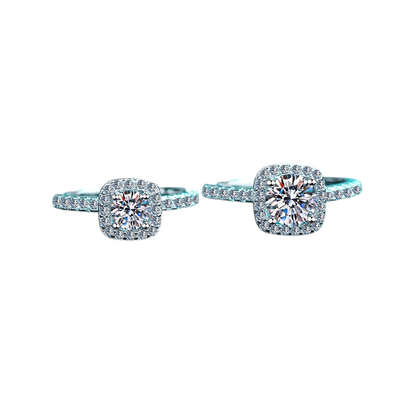 Hayesaura | Sugar Cube Cushion Cut Moissanite Dome Ring