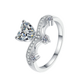 Hayesaura | Clean Fit Elegant Heart V-Shape Moissanite Ring | Modern Romance Promise Ring