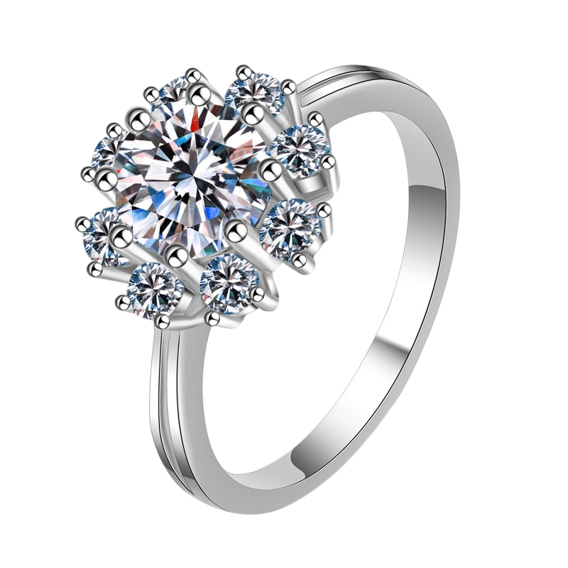 Hayesaura | Helia Sunflower Eight-Prong Moissanite Proposal Ring