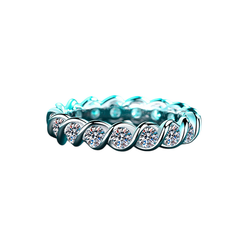 Hayesaura | Cyber Y2K Screw Thread Full Moissanite Statement Band