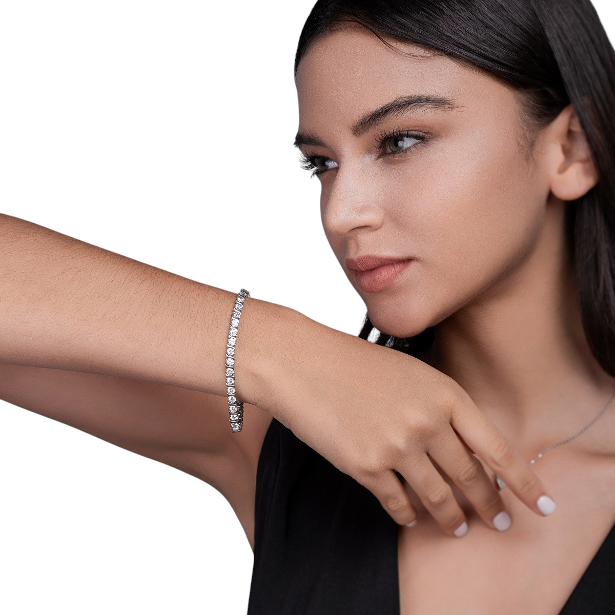 Hayesaura | Ultra-Luxe 18K Plated Brilliance Moissanite Tennis Bracelet | Old Money Gala Statement