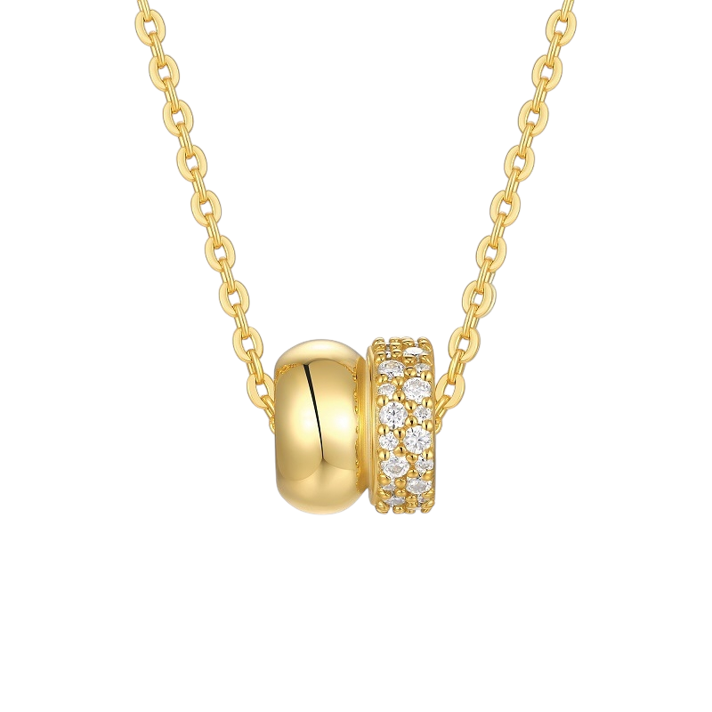 Hayesaura | Vintage Glamour 18K Gold Plated Tweed Halo Moissanite | Intimate Anniversary Bridal Pendant