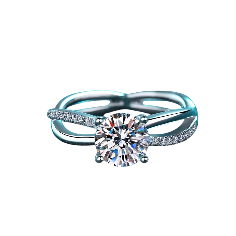 Hayesaura | Avant-Garde Minimalist Four-Prong Moissanite Ring