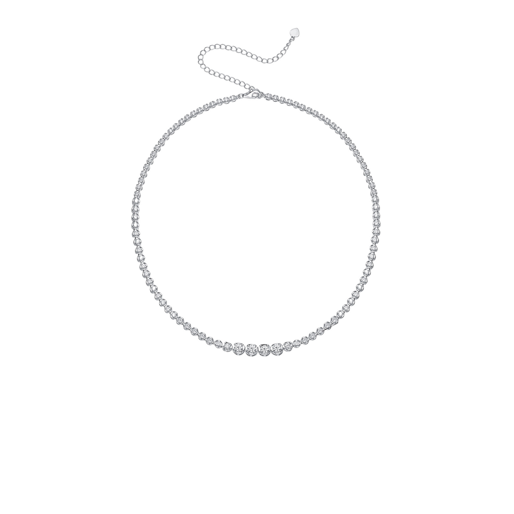 Hayesaura | Light Matrix 18K Plated Full-Row Moissanite | High-Society Luxurious Tennis Necklace