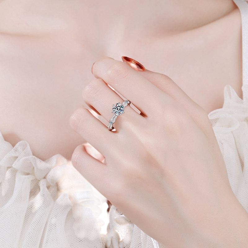 Hayesaura | Parisian Chic 18K Plated Moissanite Solitaire | Minimalist Bridal Proposal Ring