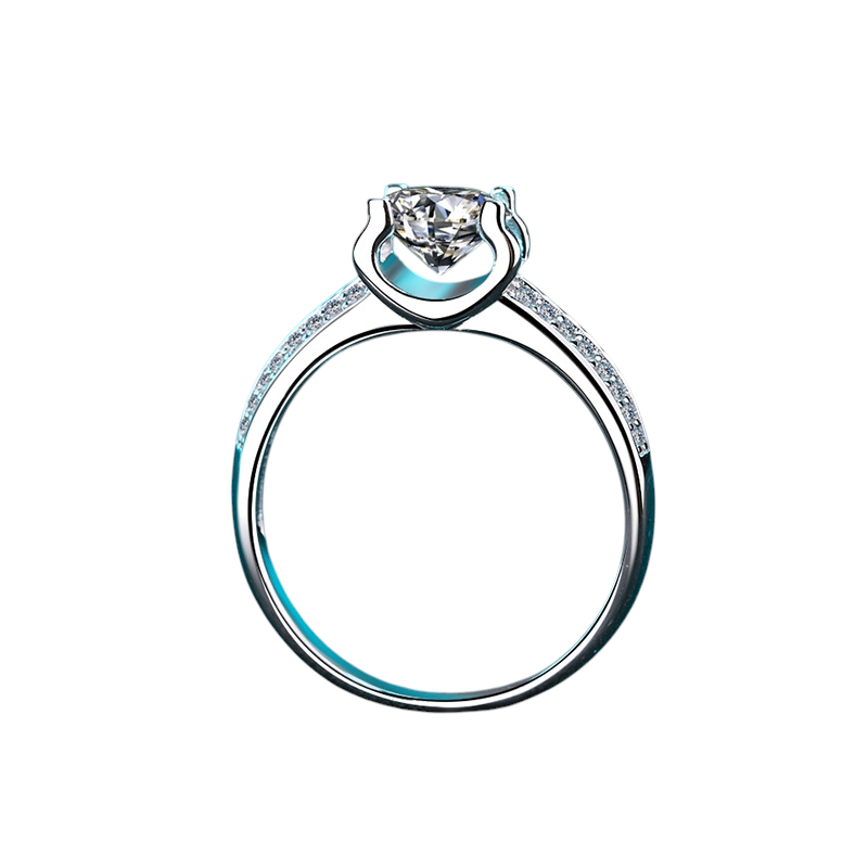 Hayesaura | Bull Head Pave Halo Cluster Elegant Moissanite Ring