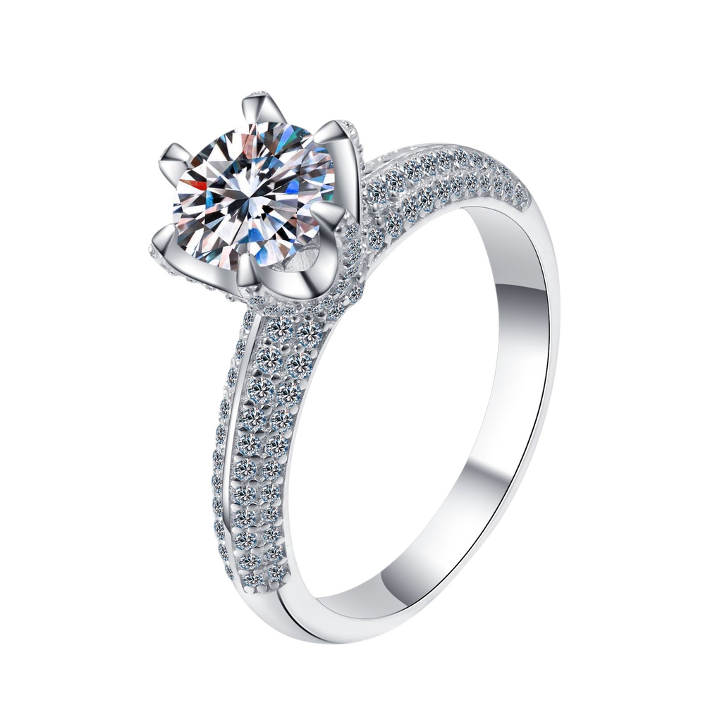 Hayesaura | Classic Half-Eternity Micro-Pave Moissanite Stacking Band