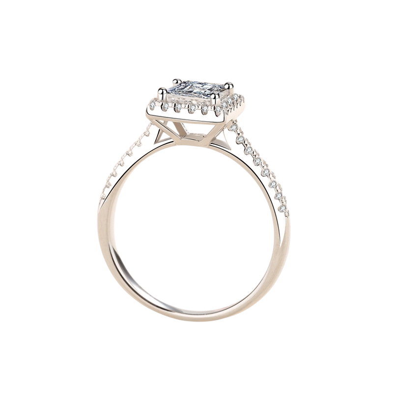 Hayesaura | Bezel-Set Princess Square Cut Moissanite Ring