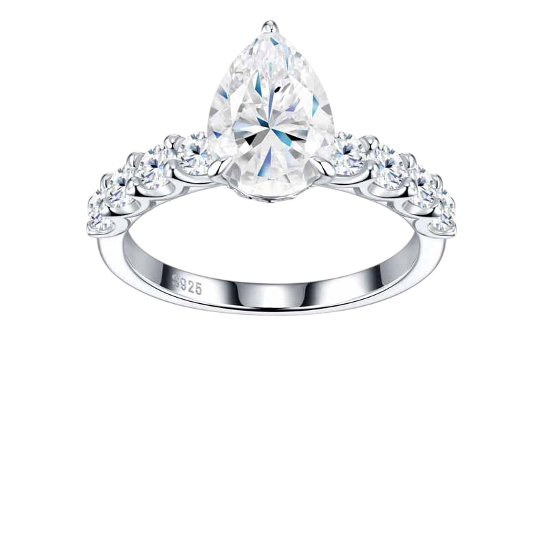 Hayesaura | Handmade Hammered Moissanite Proposal Ring | Minimalist