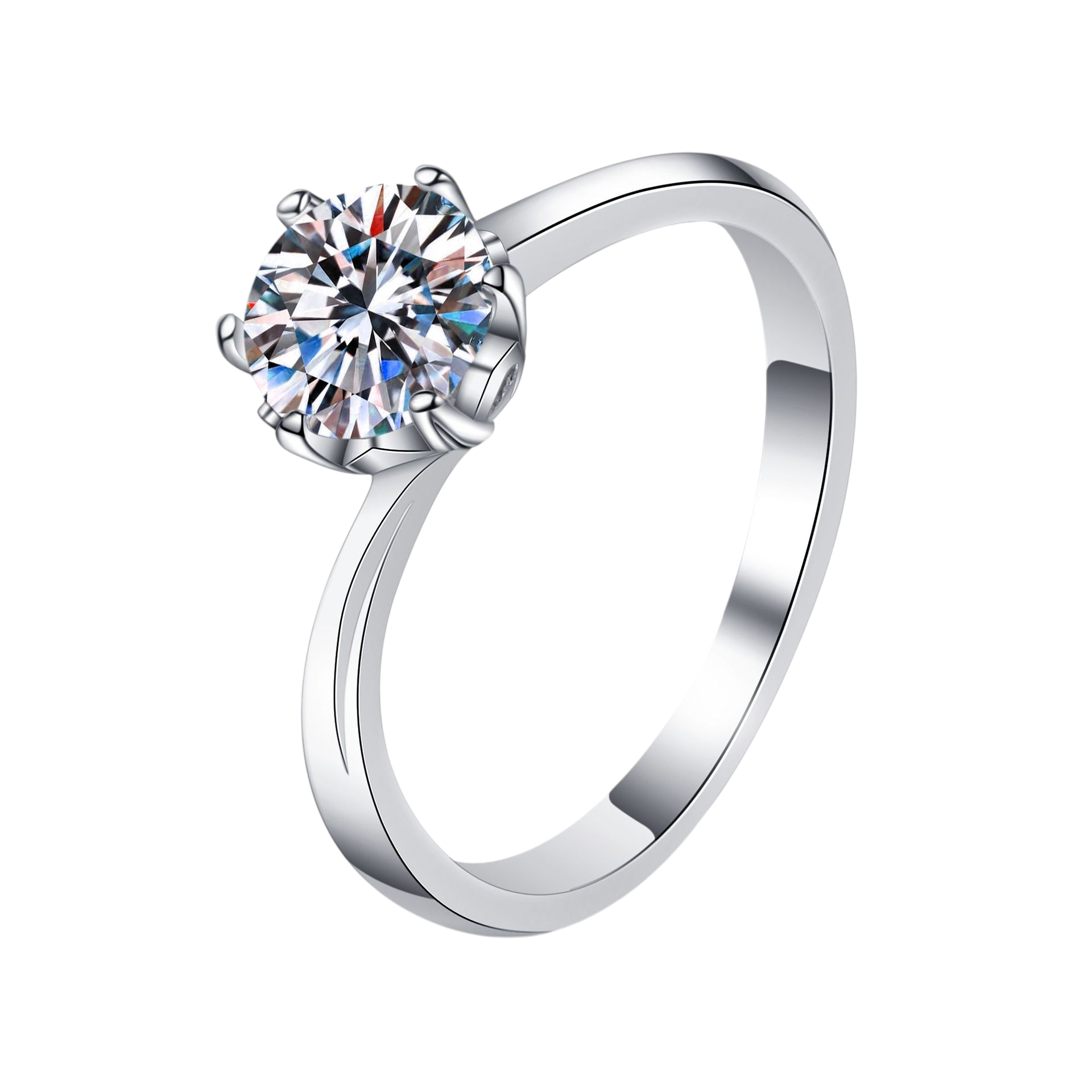 Hayesaura | Winter Snowflake Six-Prong Ice Moissanite Cluster Ring