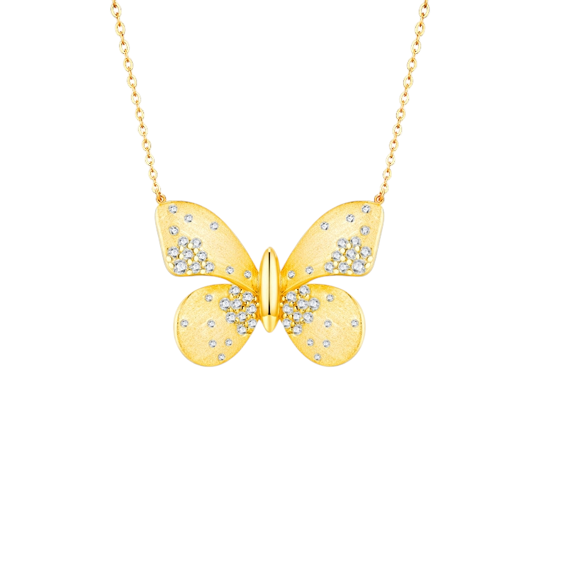 Hayesaura | Fairycore 18K Plated Butterfly Moissanite | Sweet Romantic Clavicle Chain