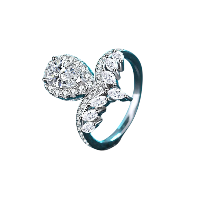 Hayesaura | Avant-Garde 18K Plated Heteromorphic Moissanite Solitaire | Cyber Y2K Proposal Ring