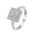 Hayesaura | Vintage Glamour 18K Rose Gold Sugar Cube Moissanite | Old Money Statement Ring