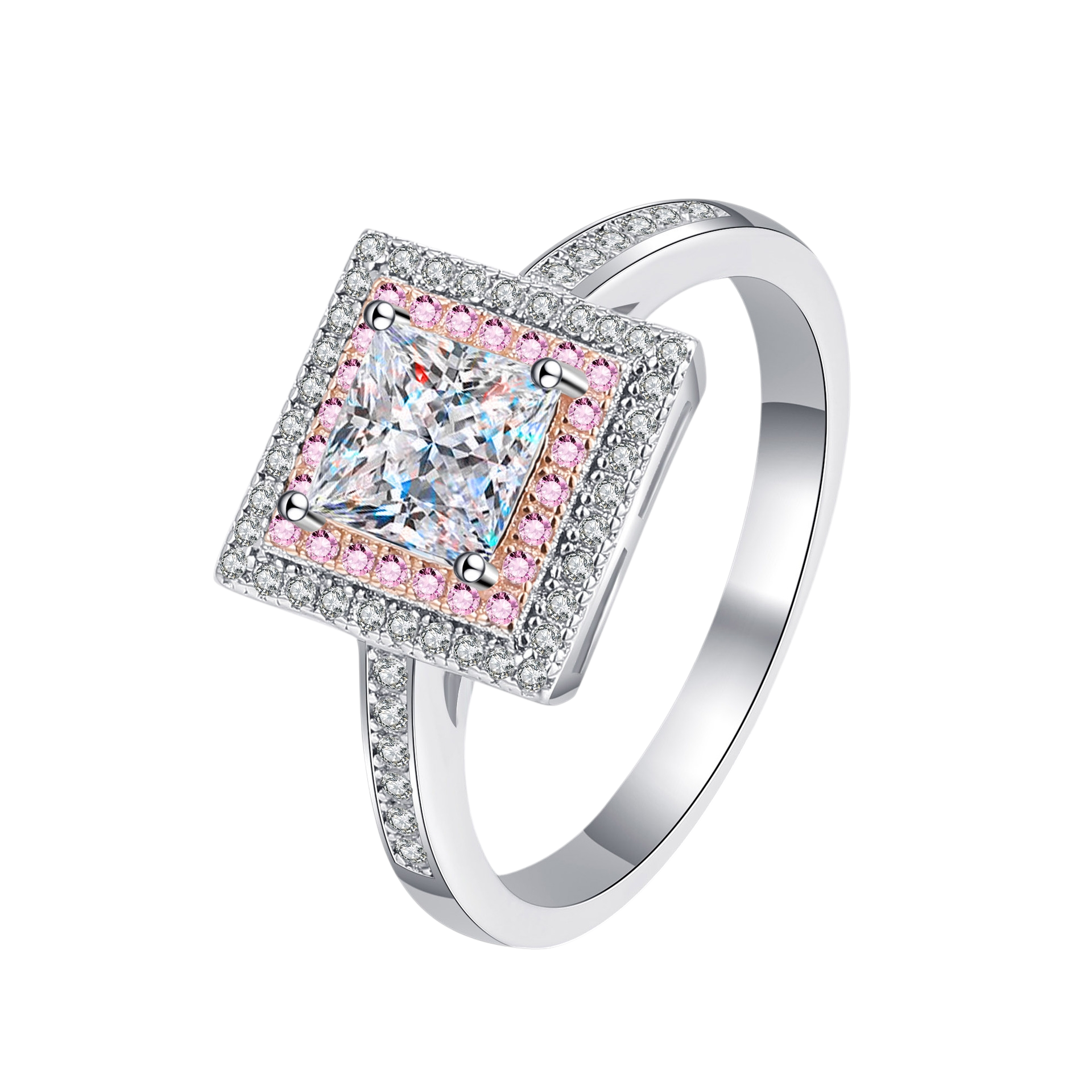 Hayesaura | Vintage Glamour 18K Rose Gold Sugar Cube Moissanite | Old Money Statement Ring