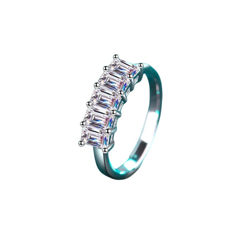 Hayesaura | Clean Fit 18K Plated Emerald Cut Moissanite | Minimalist Office Statement Ring