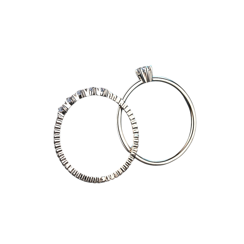 Hayesaura | New Eight-Prong Minimalist Moissanite Promise Band
