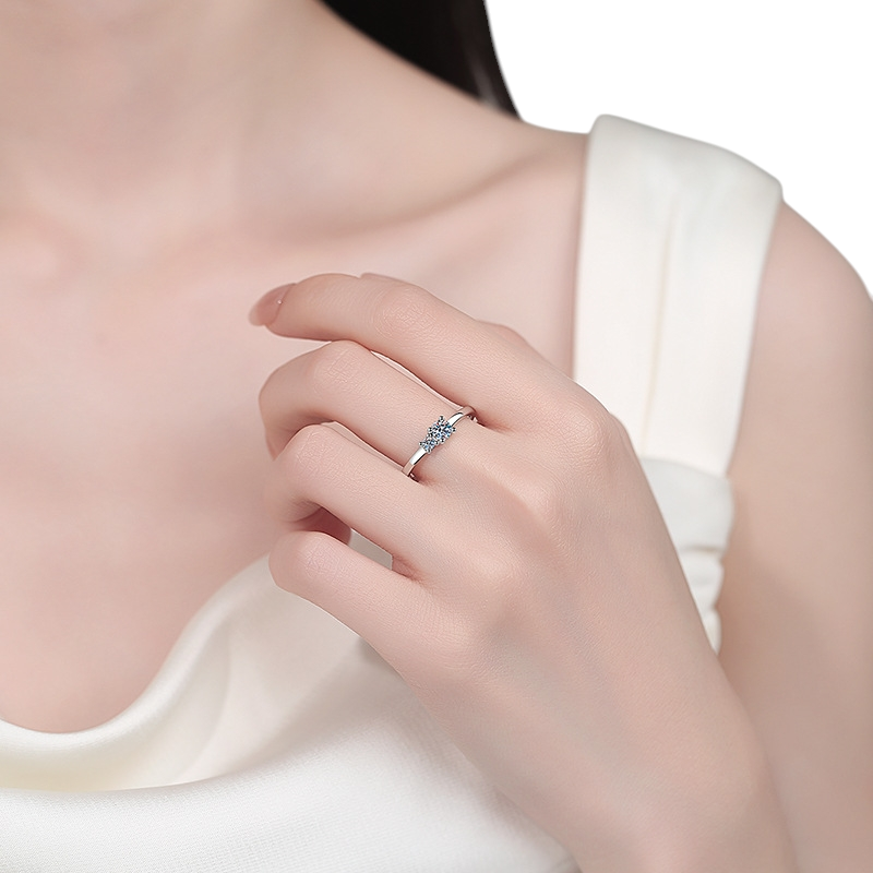 Hayesaura | Clean Fit Delicate Full Moissanite Stacking Band | Office Siren Daily Commute Ring