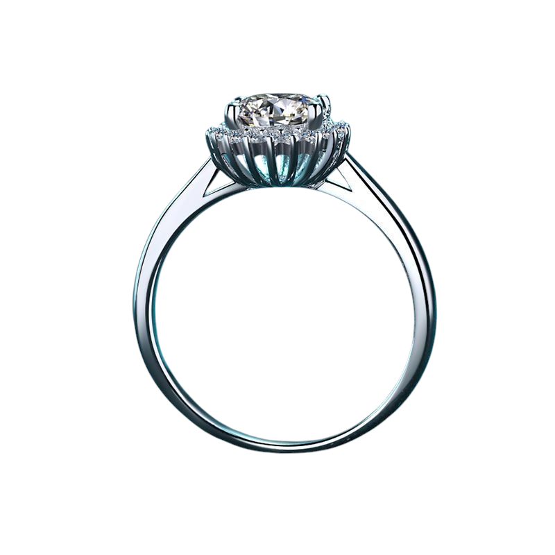 Hayesaura | Sunflower Halo Cluster Brilliant Moissanite Ring