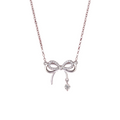 Hayesaura | Delicate Coquette Bowknot Tassel Moissanite Choker | Romantic Anniversary Gift Necklace