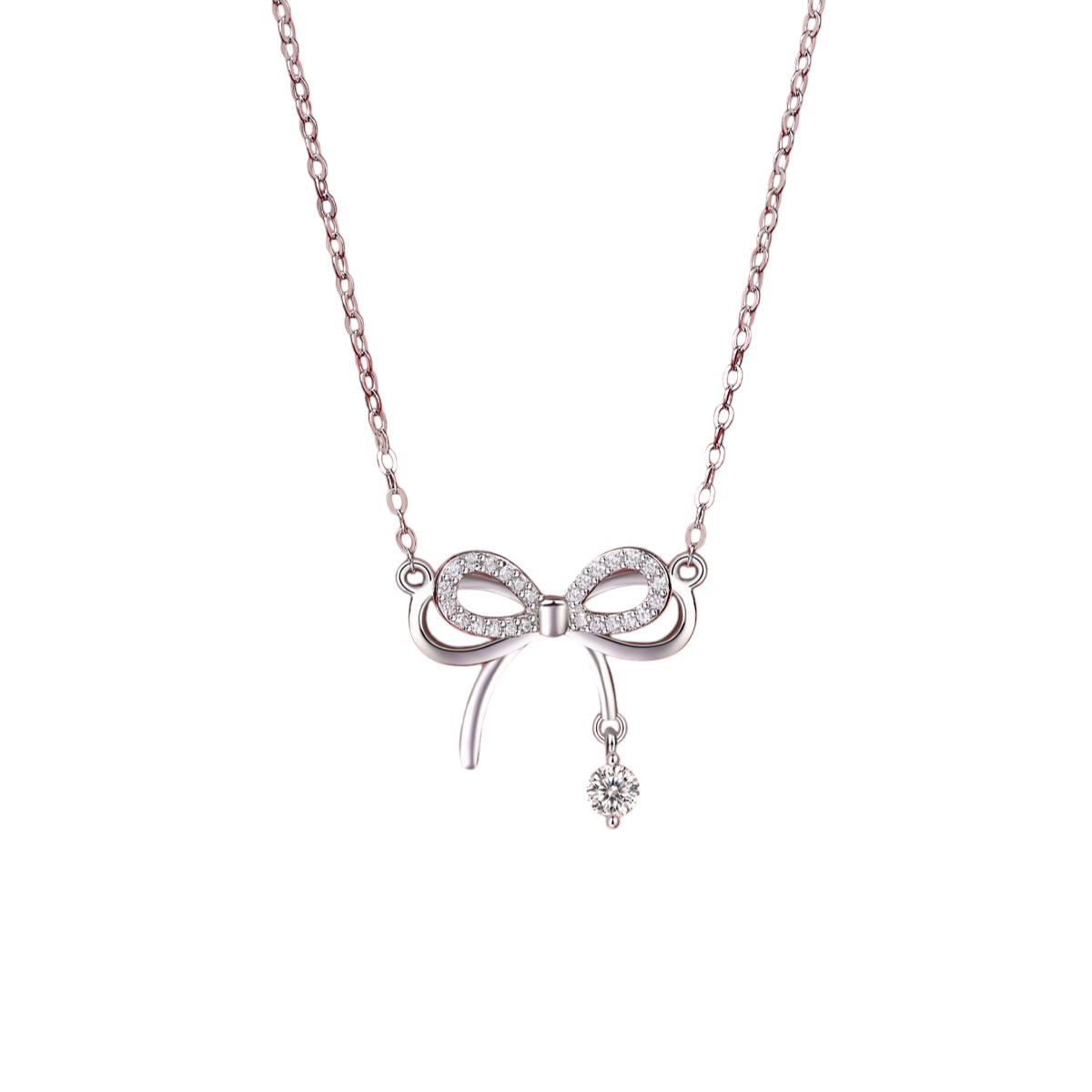 Hayesaura | Delicate Coquette Bowknot Tassel Moissanite Choker | Romantic Anniversary Gift Necklace
