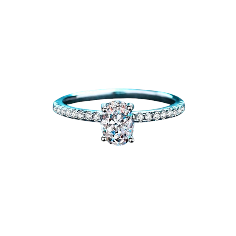 Hayesaura | Pigeon Egg Oval Cut Moissanite Solitaire Ring