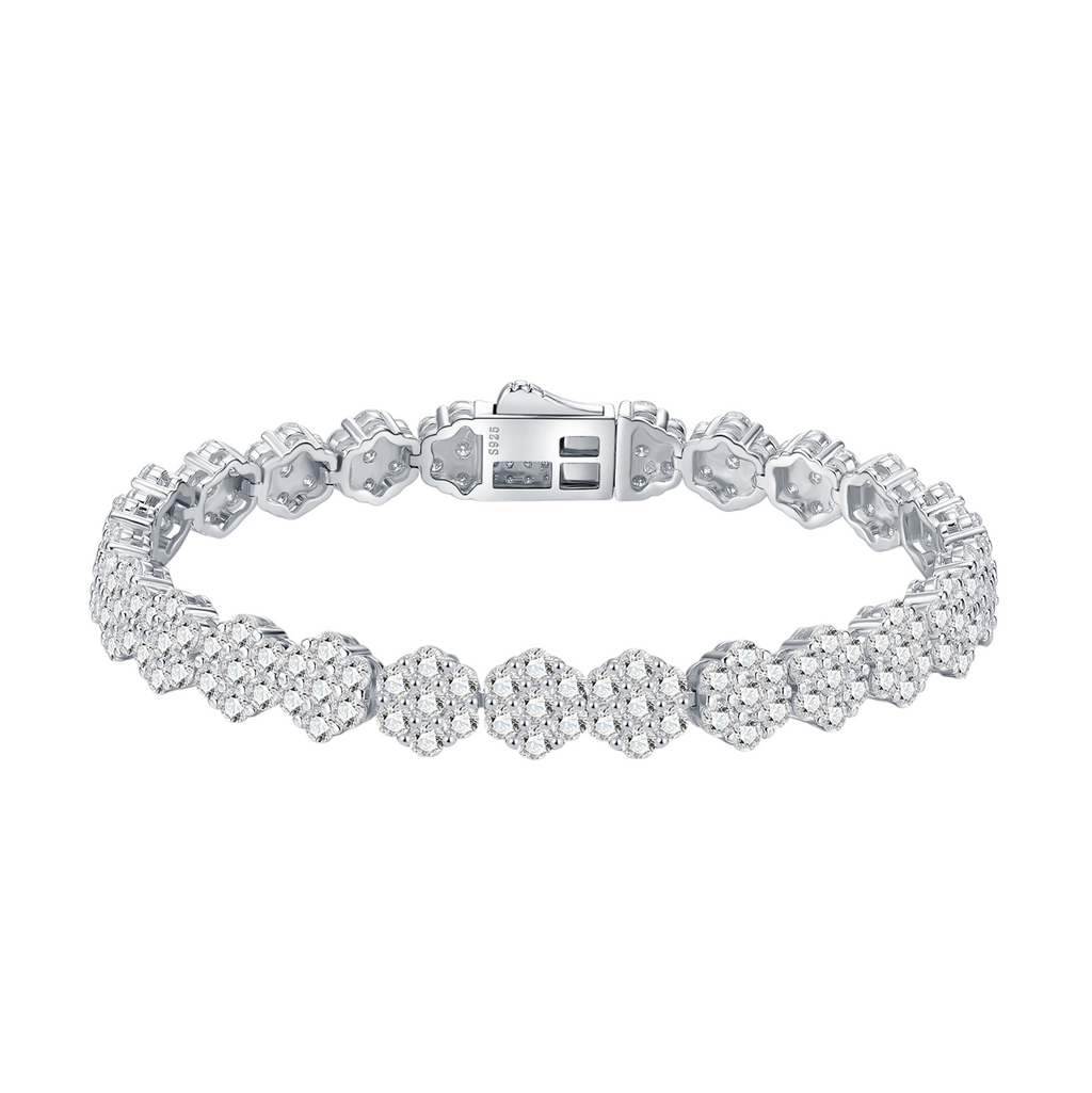 Hayesaura | Gothic Romance Encrusted Floral Moissanite | Vintage Grunge Street Tennis Bracelet