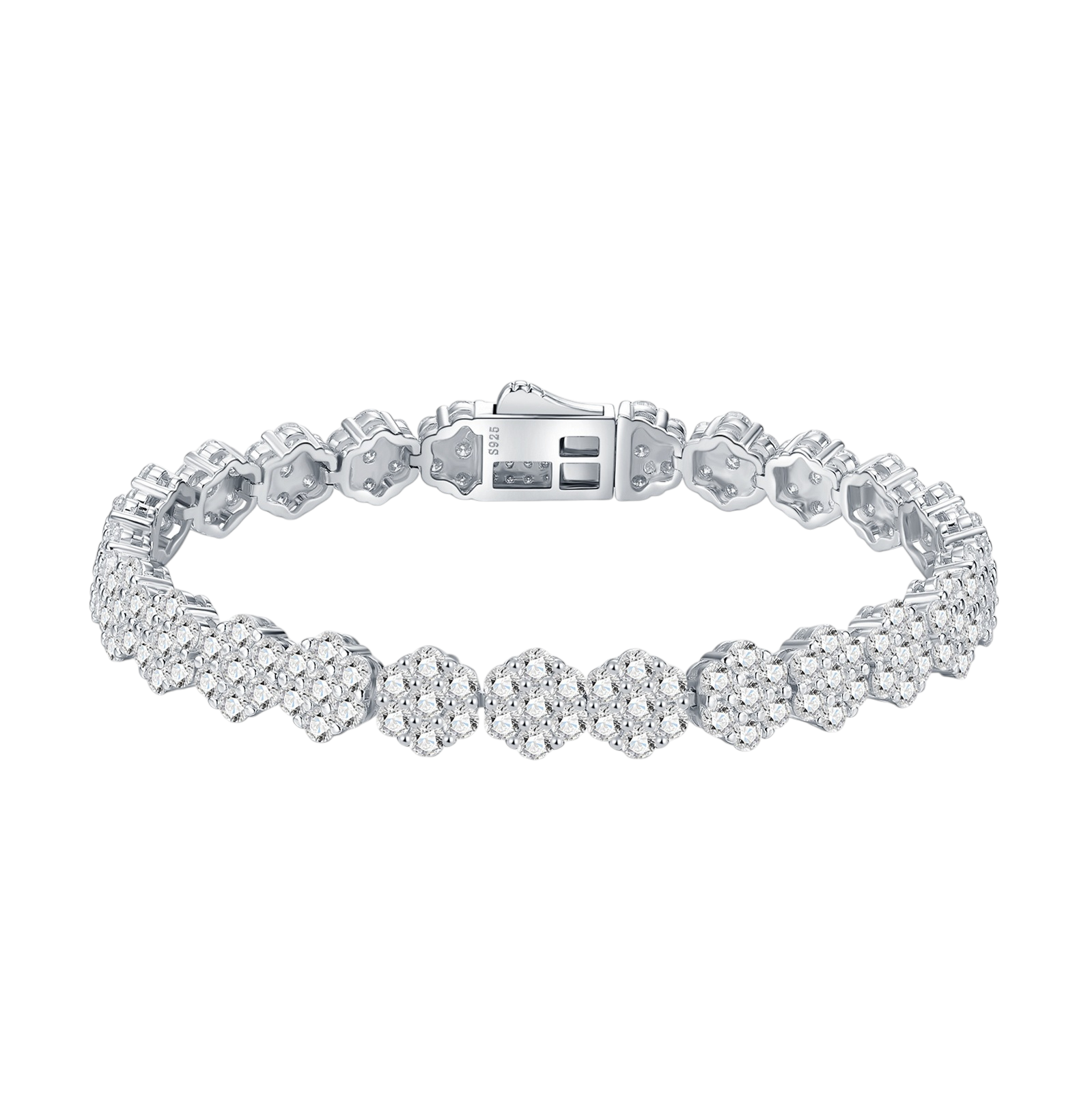 Hayesaura | Gothic Romance Encrusted Floral Moissanite | Vintage Grunge Street Tennis Bracelet
