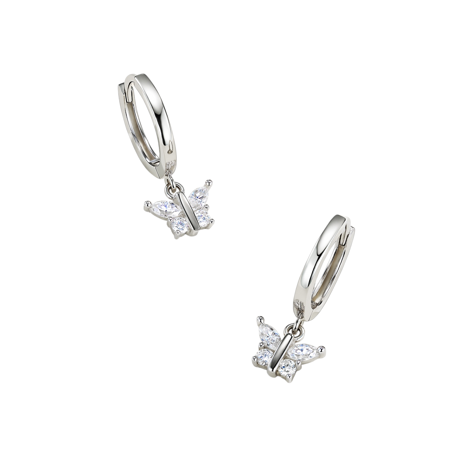 Hayesaura | Fairycore Aesthetic Butterfly Moissanite | Delicate Romantic Huggie Hoops