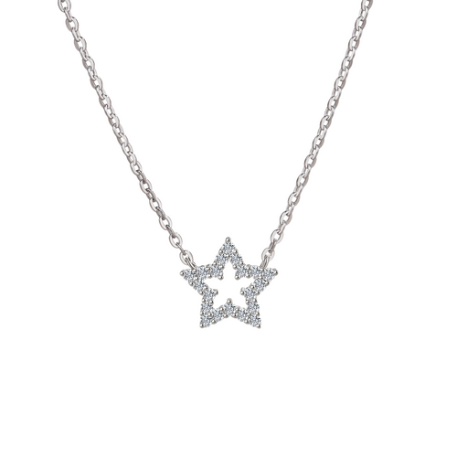 Hayesaura | Cyber Y2K 18K Plated Pentagram Star Moissanite | Rebellious Street Couture Chain