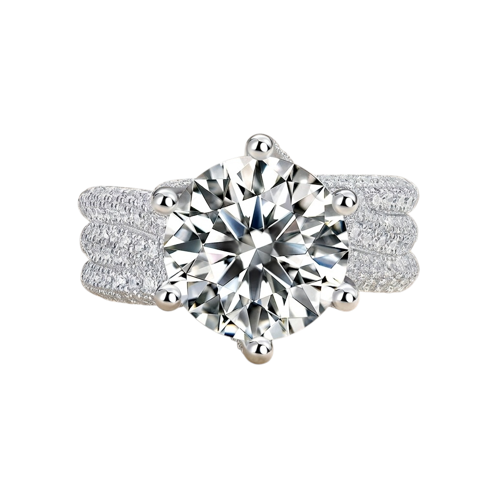 Hayesaura | Luxury 5-Carat Scale Moissanite Proposal Ring | Minimalist