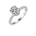 Hayesaura | Four-Prong Oval Cut Moissanite Proposal Ring | Minimalist