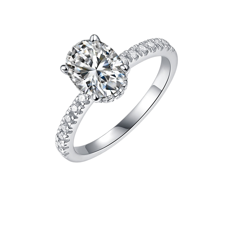 Hayesaura | Four-Prong Oval Cut Moissanite Proposal Ring | Minimalist